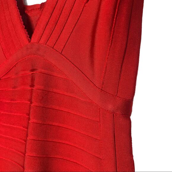 Unbranded Womens Dress Size S Red Bandage Bodycon Short Sleeve Fitted Sexy - Picture 3 of 12